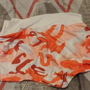 Orange and White Camouflage Shorts